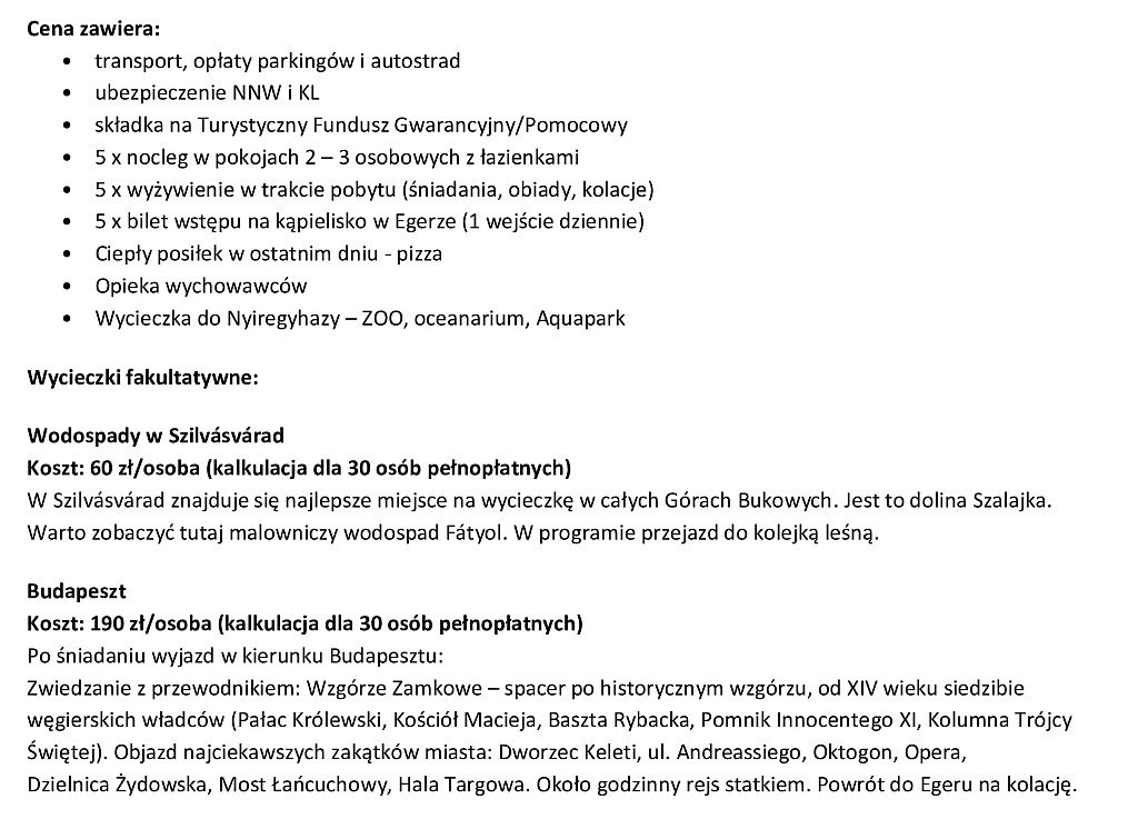 Informacja o kolonii