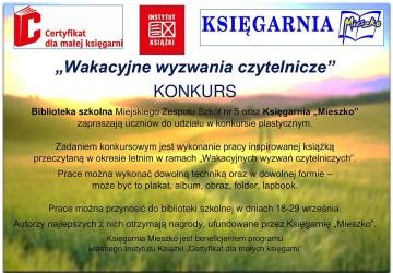 Wakacyjne wyzwania czytelnicze – rozstrzygnięcie konkursu