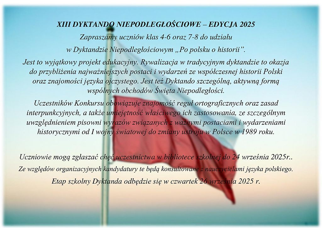 XIII Dyktando Niepodległościowe – edycja 2025